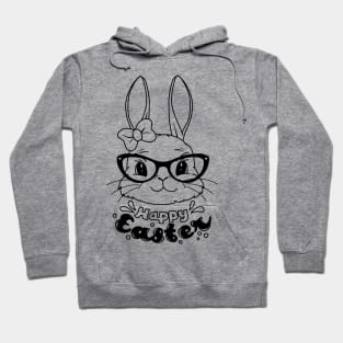 Funny and Cute  Rabbit ,happy Easter cartoon, Cartoon style Hoodie